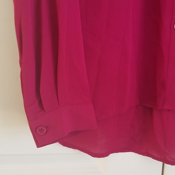Cranberry Button Down Blouse - Picture 3 of 5